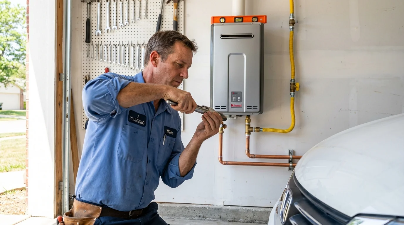 Tankless water heater installation by a Johns Plumbing LLC plumber in Caldwell